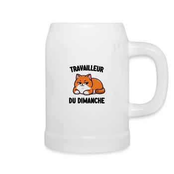travailleur du dimanche - Chope en céramique - blanc - Droite