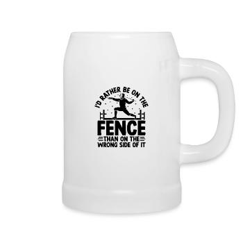 Ich bin lieber auf dem Zaun als auf der falschen Seite - Bierkrug - Weiß - Rechts