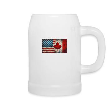 USA Canada Friendship Flag North America - Beer Mug - white - Right