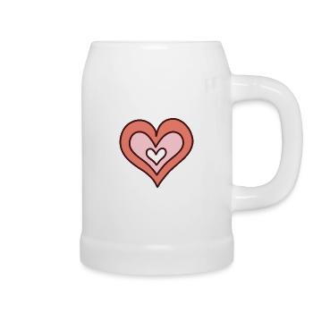 Coeur dessiné à la main - Chope en céramique - blanc - Droite