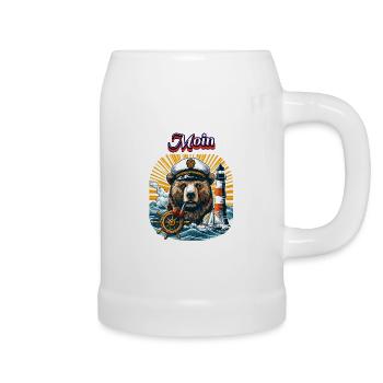 Hamburg Sea Dog Captain Lighthouse Sailing Ship Moin - Beer Mug - white - Right