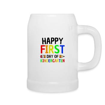 First day of kindergarten saying - Beer Mug - white - Right