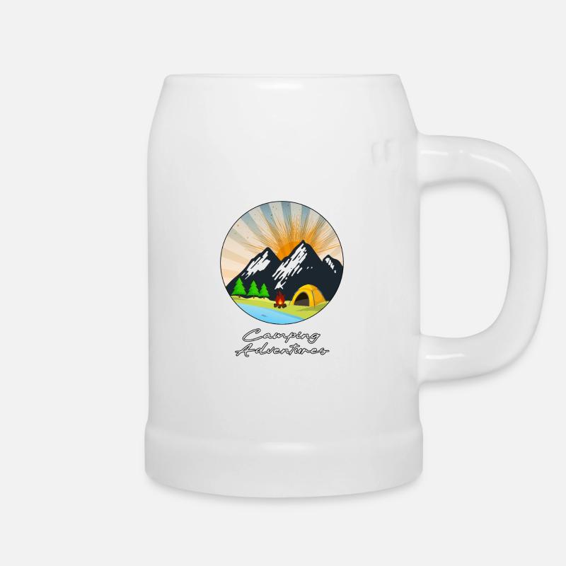 Camping-Abenteuer - Bierkrug - Weiß