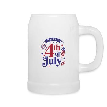Happy 4th of July - Beer Mug - white - Right