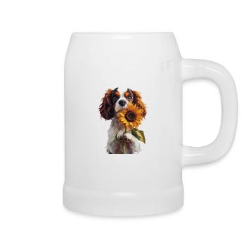 Cavalier King Charles - Bierkrug - Weiß - Rechts