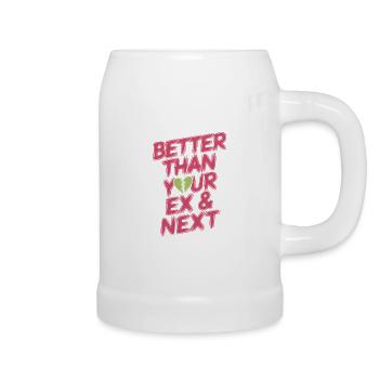 Better Than Your Ex & Next Trennung Single Party - Bierkrug - Weiß - Rechts