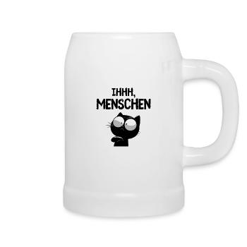 Ihhh, Menschen! Misanthropie zum Anziehen - Bierkrug - Weiß - Rechts