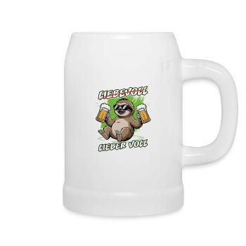 Bier Faultier | Liebevoll lieber voll Sloth - Bierkrug - Weiß - Rechts