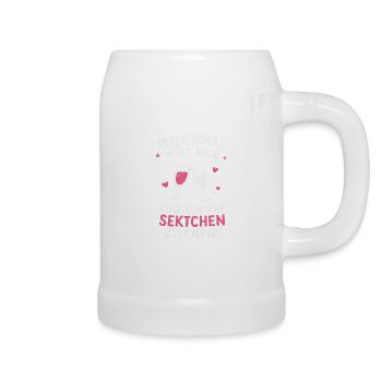 Sparkling wine hisses funny saying - Beer Mug - white - Right