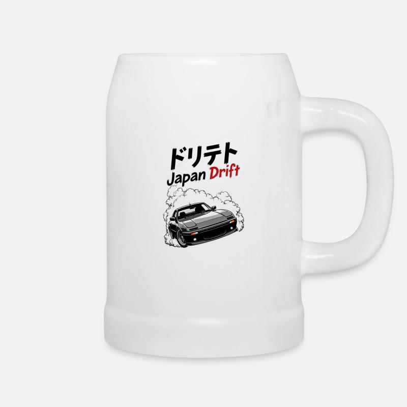 Japan Drift Car Illustration - Bierkrug - Weiß