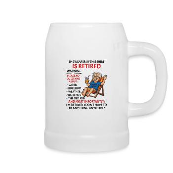 Retirement for Men women – Retired Rente - Beer Mug - white - Right