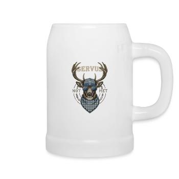 Alpen Hirsch Servus Hirschgeantler Tracht Oktober - Chope en céramique - blanc - Droite