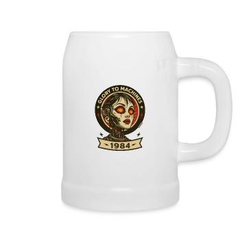 Ruhm den Maschinen Roboter - Bierkrug - Weiß - Rechts