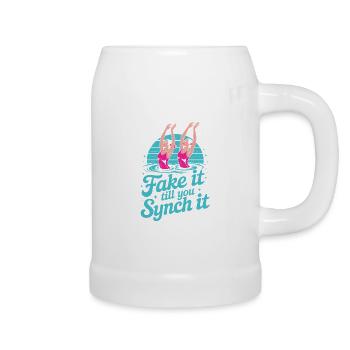 Synchronschwimmen Kunstschwimmen Wassersport - Bierkrug - Weiß - Rechts