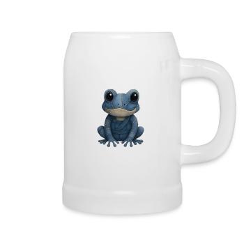 Denim Patchwork Frog - Beer Mug - white - Right