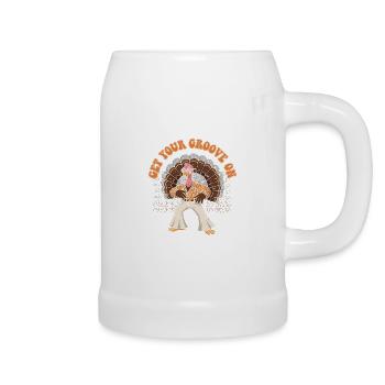 Groovige Puten-Disco - Bierkrug - Weiß - Rechts