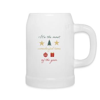 Wunderbare Weihnachtszeit - Bierkrug - Weiß - Rechts