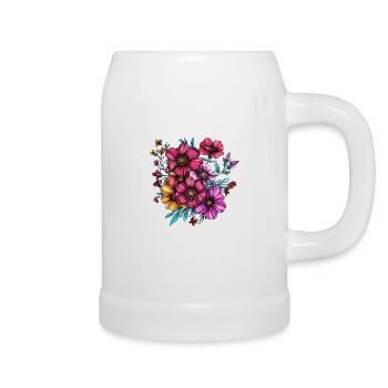 Vibrant blossoms – the magic of colour - Beer Mug - white - Right