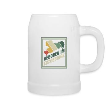 Né dans les Monts Métallifères Rétro - Chope en céramique - blanc - Droite