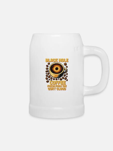 Black Hole Coffee Pixel-Kunst - Bierkrug - Weiß