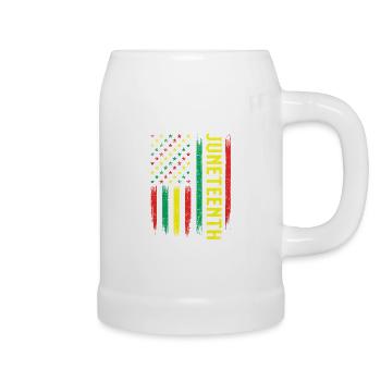 Juneteenth – African Roots Melanin Pride - Beer Mug - white - Right