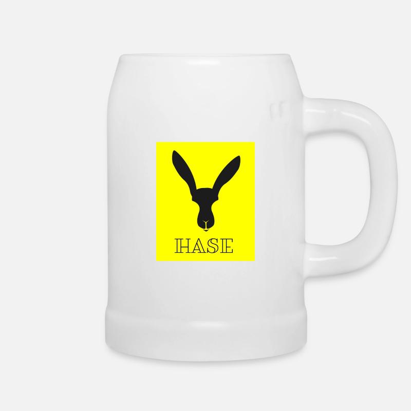 Contraste jaune Bunny Silhouette - Chope en céramique - blanc