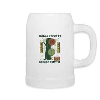 Disc Golf Disasters Since 1976 Funny Disc Golfer - Beer Mug - white - Right
