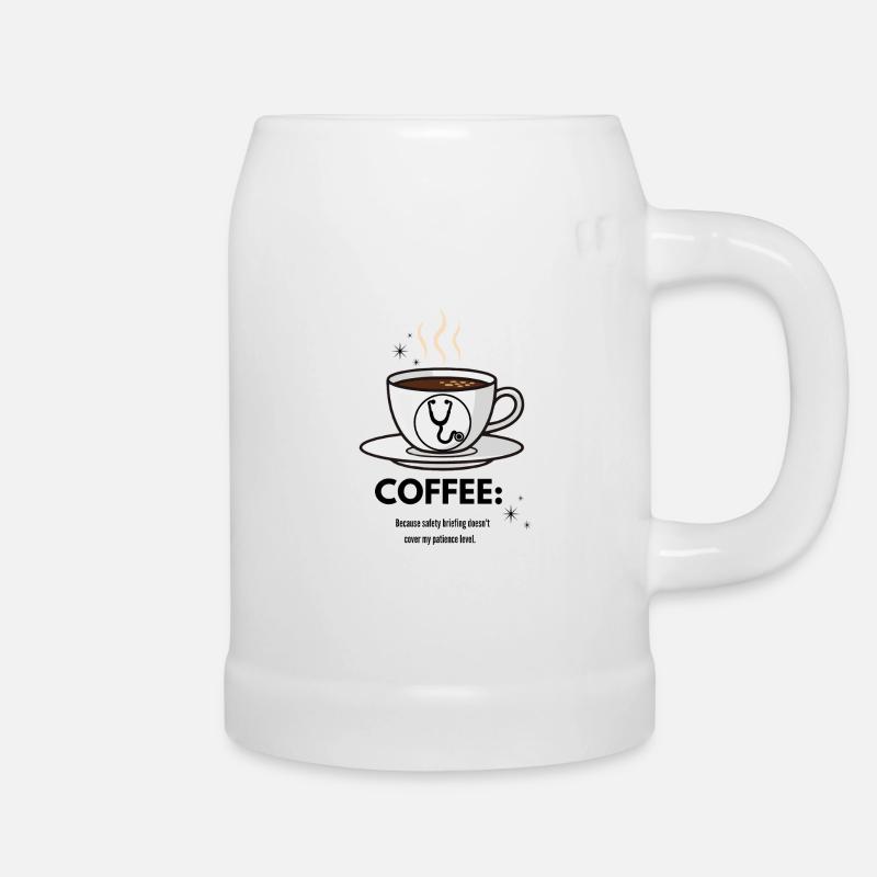 Coffee & Nursing Survival - Funny Nurse Gift - Bierkrug - Weiß