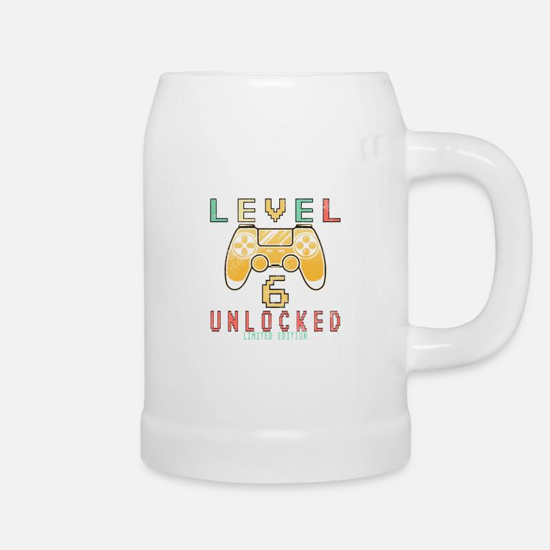 Level 6 freigeschaltet - Bierkrug - Weiß