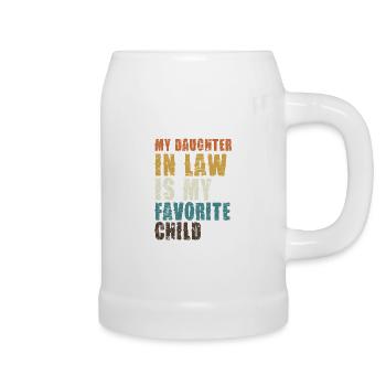 Daughter-in-law Favorite Child Shirt - Beer Mug - white - Right