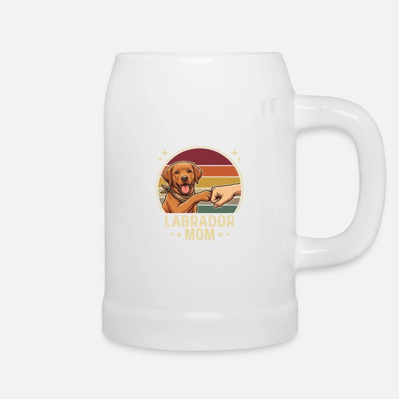 Retro Labrador Mom Foxred Pfotenclash - Bierkrug - Weiß