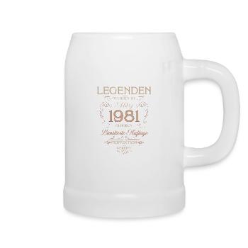 Cadeau du 45e anniversaire Mars 1981 Vintage Retro - Chope en céramique - blanc - Droite
