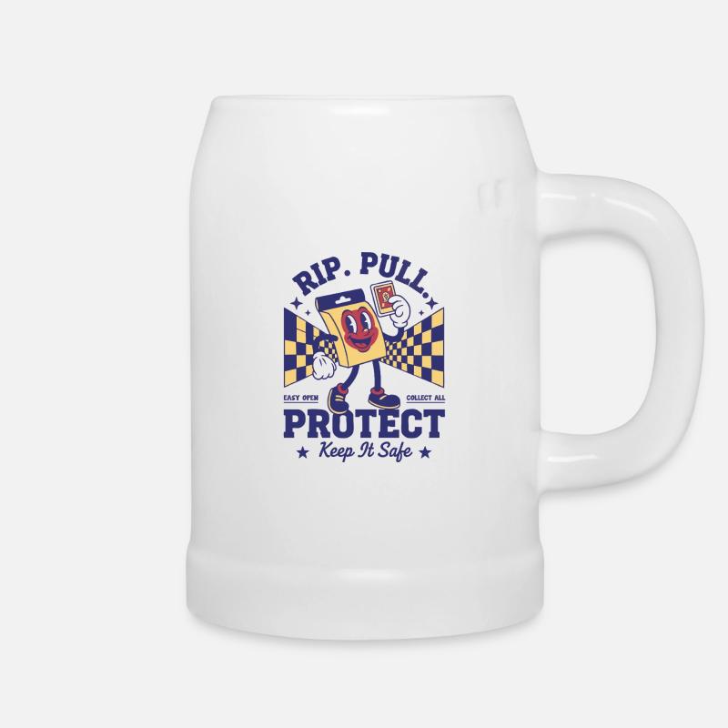 RIP PULL PROTECT Keep It Safe Trading Card - Beer Mug - white