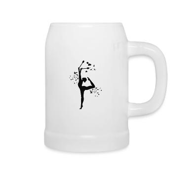 Gymnast With Clubs Rhythmic Gymnastics - Beer Mug - white - Right