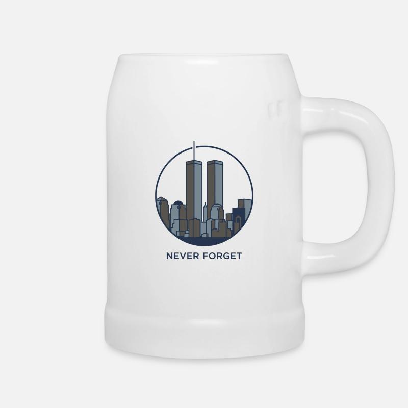 Never Forget Skyline Reminder - Beer Mug - white