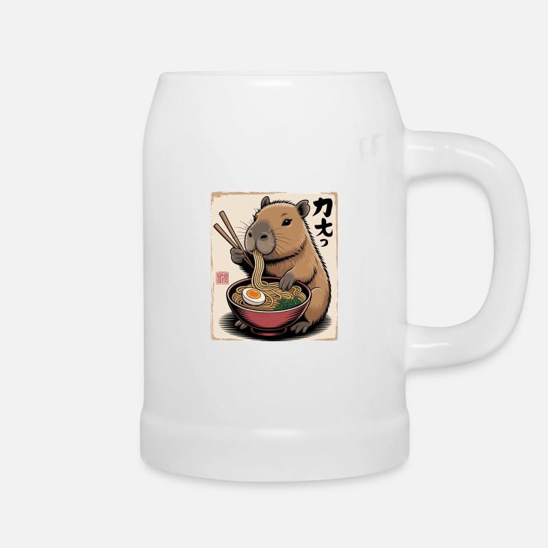 Capybara Ramen Feast - Beer Mug - white