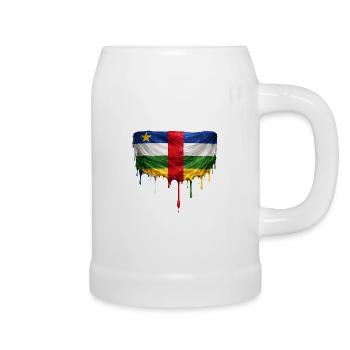 Central African Republic Flagge Tropfenpalette - Bierkrug - Weiß - Rechts