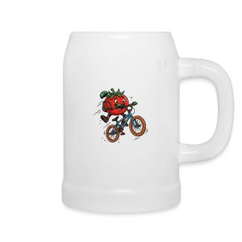 Drôle de Tomato sur le truc du BMX Bike - Chope en céramique - blanc - Droite