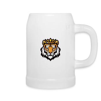 Tiger Head Crown - Beer Mug - white - Right