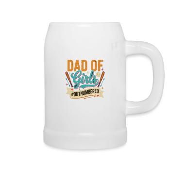 Dad of Girls Baseball Papa Töchter Sport - Bierkrug - Weiß - Rechts