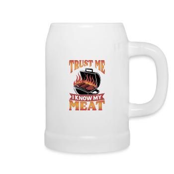 BBQ Grilling Meat Smoking Barbecue - Beer Mug - white - Right