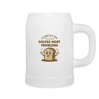 Das Backen von Sauerteigbrot beim Fermentieren löst die meisten - Bierkrug - Weiß - Rechts