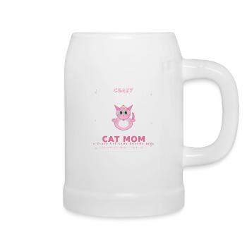 Funny Cat Mom Gift T-Shirt | Because Crazy Cat Lad - Chope en céramique - blanc - Droite