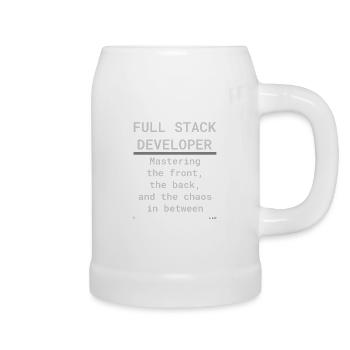 Full Stack Develo: Front, Back und Chaos - Bierkrug - Weiß - Rechts