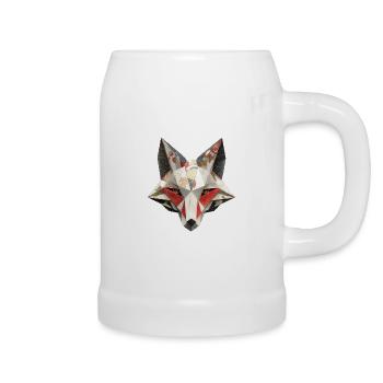 Japanische Kitsune Fuchsmaske Yokai Inari Origami  - Bierkrug - Weiß - Rechts