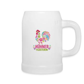Hühner Flüsterin Florales Muster - Bierkrug - Weiß - Rechts