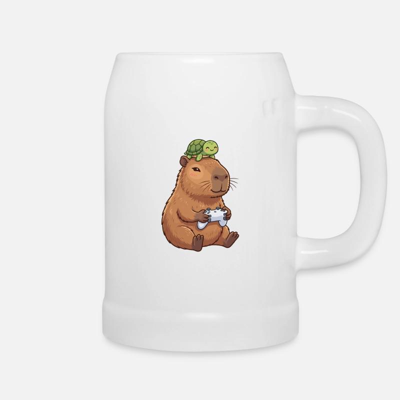 Capybara Game Buddy Duo - Bierkrug - Weiß