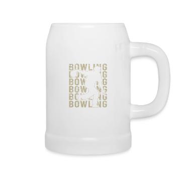 Bowling Skittles Retro Graphic - Beer Mug - white - Right
