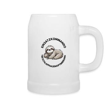 Einsatzkommando Tiefschlafphasenoptimierung Shirt  - Bierkrug - Weiß - Rechts