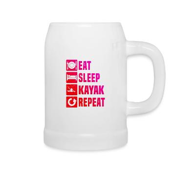 Geschenkidee für den Kajak-Fan mit Wildwasserkajak - Bierkrug - Weiß - Rechts